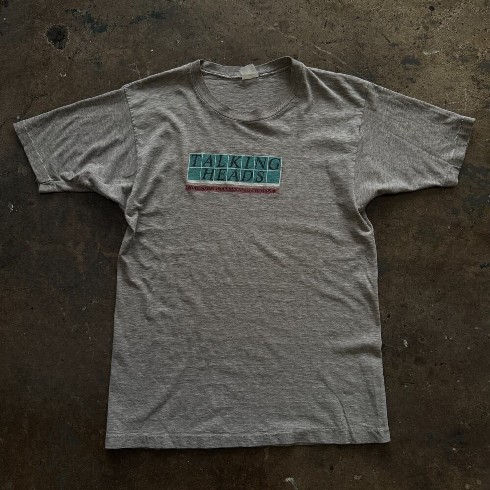 Vintage 1970s Talking Heads More Songs Buildings Food T Shirt Medium Mayo Spruce
